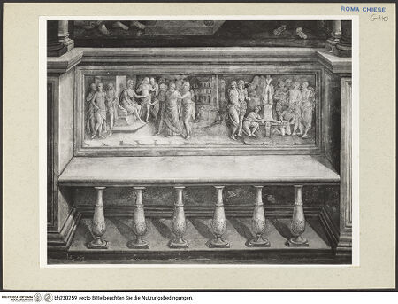 Vorderseite von Courtauld Institute [https://www.deutsche-digitale-bibliothek.de/content/lizenzen/rv-ez/] Sockelzone und Himmelfahrt Mariens Fresken in der SockelzoneIllusionistische Darstellung von Wandnischen mit Bänken; Szenen aus der Vita verschiedener HeiligerDas Martyrium des heiligen Petrus - Gesamtansicht, bh230259_recto. Foto.