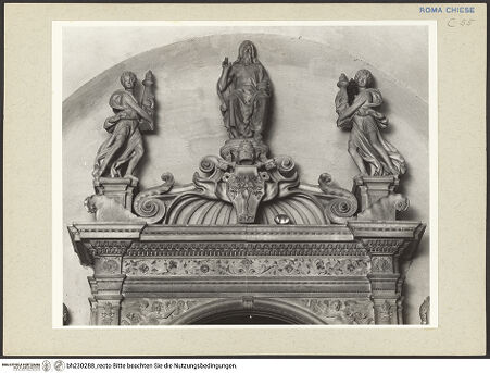 Vorderseite von Courtauld Institute [https://www.deutsche-digitale-bibliothek.de/content/lizenzen/rv-ez/] Grabmal des Kardinals Ascanio Maria Sforza, (gestorben 1505) - Bekrönung, bh230288_recto. Foto.