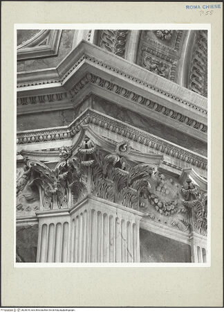 Vorderseite von Courtauld Institute [https://www.deutsche-digitale-bibliothek.de/content/lizenzen/rv-ez/] Santa Maria del PopoloCappella Chigi - Ecklösung: Kapitelle, bh230318_recto. Foto.