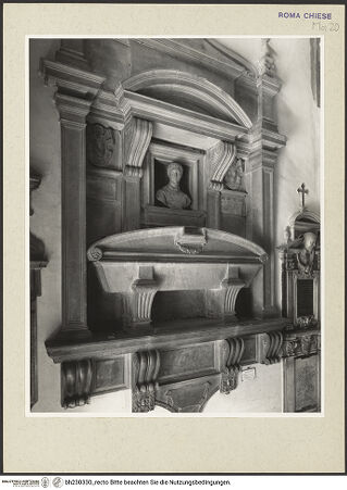 Vorderseite von Courtauld Institute [https://www.deutsche-digitale-bibliothek.de/content/lizenzen/rv-ez/] Grabmal von Cecchino Bracci - Gesamtaufnahme von links, bh230330_recto. Foto.