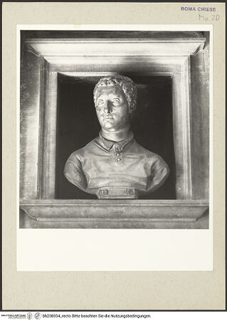 Vorderseite von Courtauld Institute [https://www.deutsche-digitale-bibliothek.de/content/lizenzen/rv-ez/] Grabmal von Cecchino Bracci - Detail: Büste, bh230334_recto. Foto.