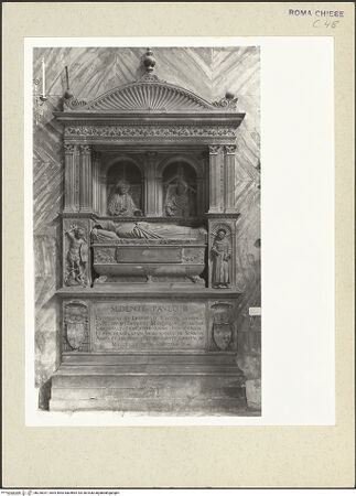 Vorderseite von Courtauld Institute [https://www.deutsche-digitale-bibliothek.de/content/lizenzen/rv-ez/] Grabmal des Kardinals Louis d'Albret (auch: Ludovico de Lebretto, +1465) - Gesamtansicht, bh230337_recto. Foto.