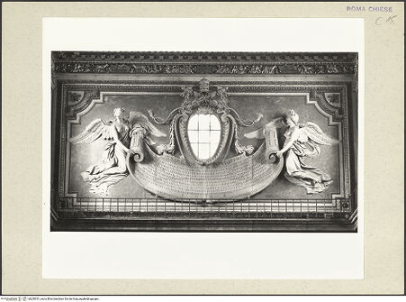 Vorderseite von Courtauld Institute [https://www.deutsche-digitale-bibliothek.de/content/lizenzen/rv-ez/] Gedächtnisinschrift für Papst Urban VIII., gehalten von zwei fliegenden Engelsfiguren - Gesamtansicht, bh230351_recto. Foto.