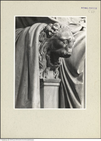 Vorderseite von Courtauld Institute [https://www.deutsche-digitale-bibliothek.de/content/lizenzen/rv-ez/] Papst Paul III. - Thron, Detail: Löwenkopf, bh230374_recto. Foto.