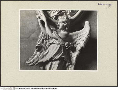 Vorderseite von Courtauld Institute [https://www.deutsche-digitale-bibliothek.de/content/lizenzen/rv-ez/] Engel halten ein Medaillon mit einem Brustbild des heiligen Rainer von Pisa - Detail: Engel, bh230447_recto. Foto.