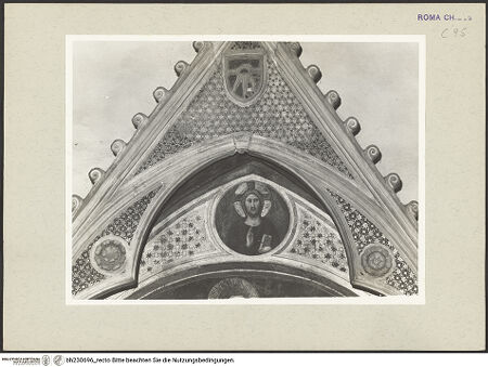 Vorderseite von Hutzel, Max [https://www.deutsche-digitale-bibliothek.de/content/lizenzen/rv-ez/] Grabmonument von Kardinal Matteo AquaspartaHalbfigur Christi - , bh230696_recto. Foto.