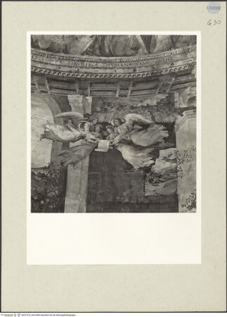 Vorderseite von Getty Research Institute [https://www.deutsche-digitale-bibliothek.de/content/lizenzen/rv-ez/] Szenen aus dem Leben der Maria und HeiligeAnbetung der Hirten - Detail: Engelsgruppe mit Spruchband, bh231673_recto. Foto: Hutzel, Max.