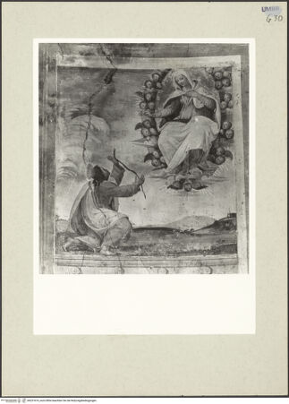 Vorderseite von Getty Research Institute [https://www.deutsche-digitale-bibliothek.de/content/lizenzen/rv-ez/] Szenen aus dem Leben der Maria und HeiligeMarientod - Obere Hälfte, Detail, bh231674_recto. Foto: Hutzel, Max.