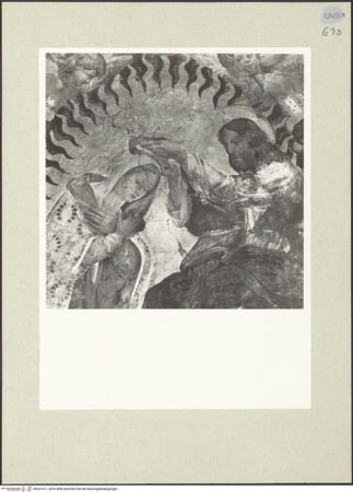 Vorderseite von Getty Research Institute [https://www.deutsche-digitale-bibliothek.de/content/lizenzen/rv-ez/] Szenen aus dem Leben der Maria und HeiligeMaria wird von Christus gekrönt - Detail: Maria wird von Christus gekrönt, bh231677_recto. Foto: Hutzel, Max.