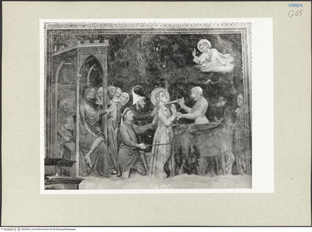 Vorderseite von Getty Research Institute [https://www.deutsche-digitale-bibliothek.de/content/lizenzen/rv-ez/] Martyrium der heiligen Lucia - Gesamtansicht, bh232001_recto. Foto: Hutzel, Max.