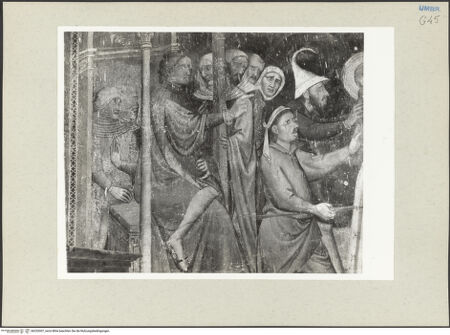 Vorderseite von Getty Research Institute [https://www.deutsche-digitale-bibliothek.de/content/lizenzen/rv-ez/] Martyrium der heiligen Lucia - Linke Hälfte, Detail, bh232007_recto. Foto: Hutzel, Max.