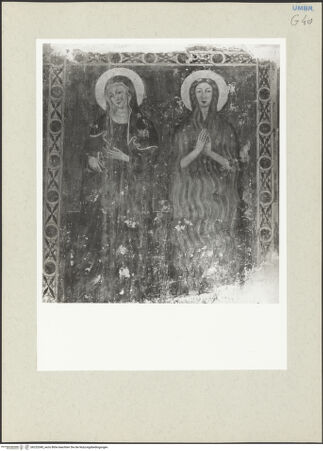 Vorderseite von Getty Research Institute [https://www.deutsche-digitale-bibliothek.de/content/lizenzen/rv-ez/] Die heiligen Katharina von Alexandrien und Barbara; heilige Christina - Teilansicht: die heiligen Barbara und Christina, bh232040_recto. Foto: Hutzel, Max.