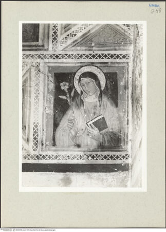 Vorderseite von Getty Research Institute [https://www.deutsche-digitale-bibliothek.de/content/lizenzen/rv-ez/] Ausmalung der SakristeiHeilige Klara - Gesamtansicht, bh232058_recto. Foto: Hutzel, Max.