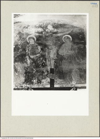 Vorderseite von Getty Research Institute [https://www.deutsche-digitale-bibliothek.de/content/lizenzen/rv-ez/] Ausmalung der SakristeiKreuzigung Christi und die heiligen Antonius Abbas und Leonhard in gemalten Nischen - Kreuzigung Christi, bh232064_recto. Foto: Hutzel, Max.