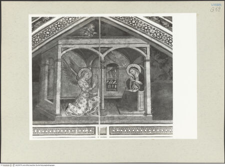 Vorderseite von Getty Research Institute [https://www.deutsche-digitale-bibliothek.de/content/lizenzen/rv-ez/] Szenen aus dem Leben Mariens und Christi, Heilige und ProphetenVerkündigung der Geburt Christi - Gesamtansicht, bh232079_recto. Foto: Hutzel, Max.