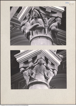 Vorderseite von Kraft, Jost (München) [https://www.deutsche-digitale-bibliothek.de/content/lizenzen/rv-ez/] Kapitelle mit figürlicher Dekoration - Langhaus, Kapitell, bh232328_bh600944_recto. Foto (digital): Kraft, Jost (München).