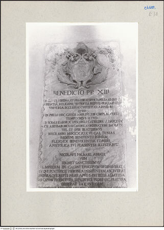 Vorderseite von Pace, Valentino [https://www.deutsche-digitale-bibliothek.de/content/lizenzen/rv-ez/] Denkmal des Besuchs des Papsts Benedikt XIII (1729) - Detail, bh232483_recto. Foto: Pace, Valentino.