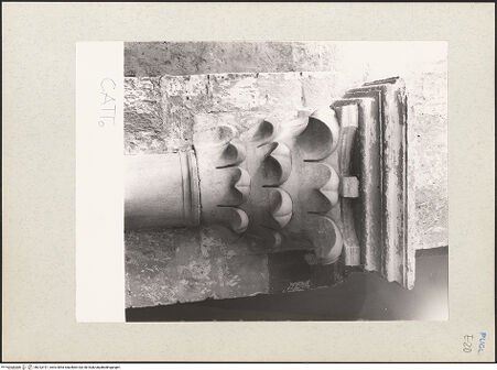 Vorderseite von Guido, Giovanni, Lecce [https://www.deutsche-digitale-bibliothek.de/content/lizenzen/rv-ez/] Kapitelle der NordarkadeKapitell 1 - Gesamtansicht, bh233191_recto. Foto: Guido, Giovanni.