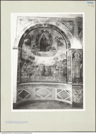 Vorderseite von Getty Research Institute [https://www.deutsche-digitale-bibliothek.de/content/lizenzen/rv-ez/] Madonna in Cherubsmandorla mit den heilgen Hieronymus, Franz von Assisi und Antonius von Padua - Gesamtansicht, bh233411_recto. Foto: Hutzel, Max.