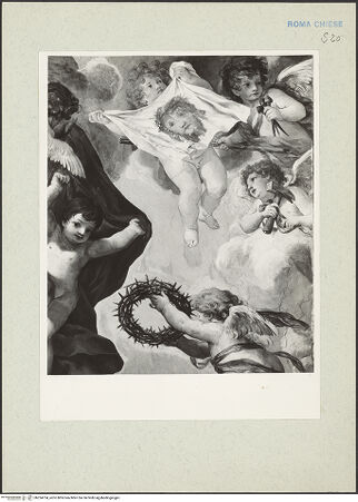 Vorderseite von unbekannt [https://www.deutsche-digitale-bibliothek.de/content/lizenzen/rv-ez/] Engel mit den Leidenswerkzeugen - Detail: Engel mit Schweißtuch und Dornenkrone, bh234734_recto. Foto: Hutzel, Max.