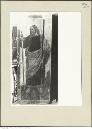 Vorderseite von Getty Research Institute [https://www.deutsche-digitale-bibliothek.de/content/lizenzen/rv-ez/] Bemalter Sakristeischrank - Linker Schrankflügel, Innenseite: heiliger Paulus, bh234900_recto. Foto: Hutzel, Max.