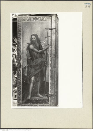 Vorderseite von Getty Research Institute [https://www.deutsche-digitale-bibliothek.de/content/lizenzen/rv-ez/] Bemalter Sakristeischrank - Rechter Schrankflügel, Vorderseite: Johannes der Täufer, bh234901_recto. Foto: Hutzel, Max.