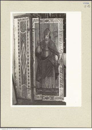 Vorderseite von Getty Research Institute [https://www.deutsche-digitale-bibliothek.de/content/lizenzen/rv-ez/] Bemalter Sakristeischrank - Linker Schrankflügel, Vorderseite: heiliger Ämilianus von Trevi, bh234902_recto. Foto: Hutzel, Max.