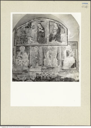 Vorderseite von Getty Research Institute [https://www.deutsche-digitale-bibliothek.de/content/lizenzen/rv-ez/] Madonnen- und Heiligendarstellungen - Gesamtansicht (oben: Verkündigung und Madonna, 1436), bh234905_recto. Foto: Hutzel, Max.