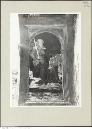 Vorderseite von Getty Research Institute [https://www.deutsche-digitale-bibliothek.de/content/lizenzen/rv-ez/] Kapellendekoration mit Auferstehung Christi, Sibyllen und Personen des Alten TestamentsErythräische Sibylle - Gesamtansicht, bh234918_recto. Foto: Hutzel, Max.