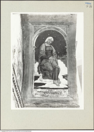 Vorderseite von Getty Research Institute [https://www.deutsche-digitale-bibliothek.de/content/lizenzen/rv-ez/] Kapellendekoration mit Auferstehung Christi, Sibyllen und Personen des Alten TestamentsAgrippinische Sibylle - Gesamtansicht, bh234919_recto. Foto: Hutzel, Max.