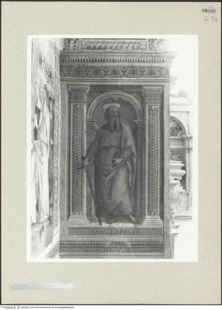 Vorderseite von Getty Research Institute [https://www.deutsche-digitale-bibliothek.de/content/lizenzen/rv-ez/] Kapellendekoration mit Anbetung des Kindes und ApostelnHeiliger Paulus - Gesamtansicht, bh235201_recto. Foto: Hutzel, Max.