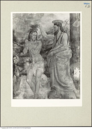 Vorderseite von Getty Research Institute [https://www.deutsche-digitale-bibliothek.de/content/lizenzen/rv-ez/] Ausmalung der linken ApsisDie Taufe Christi im Jordan - Teilansicht, bh235651_recto. Foto: Hutzel, Max.