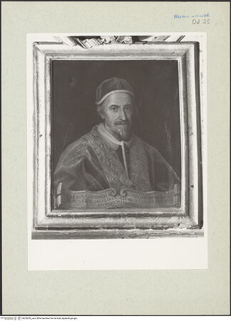 Vorderseite von unbekannt [https://www.deutsche-digitale-bibliothek.de/content/lizenzen/rv-ez/] Zyklus von Porträts mit Päpsten, die dem Oratorium verbunden warenPapst Clemens IX. - , bh236285_recto. Foto: Hutzel, Max.