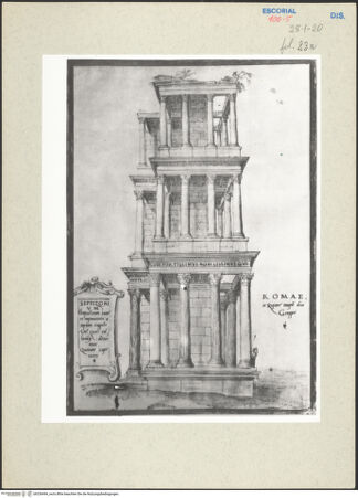 Vorderseite von Bibliotheca Hertziana [http://creativecommons.org/publicdomain/mark/1.0/] Desenhos das antigualhasRom, Septizodium - , bh236494_recto. Foto.