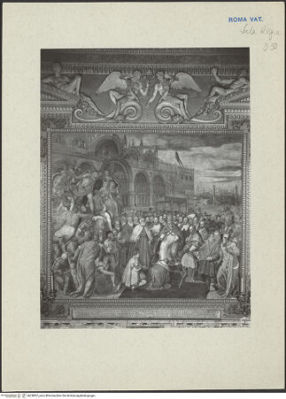 Vorderseite von ICCD [https://www.deutsche-digitale-bibliothek.de/content/lizenzen/rv-ez/] Herrscher mehrten die weltliche oder beugten sich der geistlichen Macht der PäpsteDie Aussöhnung Alexanders III. mit Friedrich I. - , bh238507_recto. Foto.