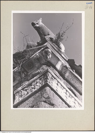 Vorderseite von Pedicini, Luciano [https://www.deutsche-digitale-bibliothek.de/content/lizenzen/rv-ez/] Giebeldekoration - Detail, rechte Ecke, bh238775_recto. Foto: Pedicini, Luciano.