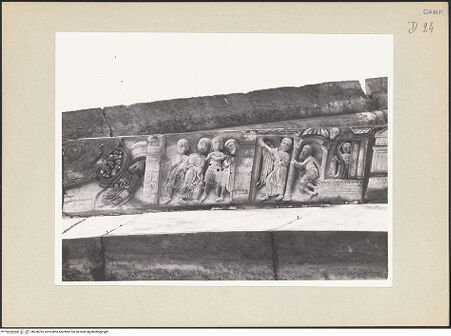 Vorderseite von Pedicini, Luciano [https://www.deutsche-digitale-bibliothek.de/content/lizenzen/rv-ez/] Archivolte der mittleren ArkadeSzenen aus dem Leben des heiligen Petrus - Die Vision des Petrus: er sieht unreine Tiere auf dem Dach des Hauses Simons des Gerbers; Petrus und der Zenturio Cornelius, bh238783_recto. Foto: Pedicini, Luciano.