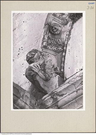 Vorderseite von Pedicini, Luciano [https://www.deutsche-digitale-bibliothek.de/content/lizenzen/rv-ez/] Archivolte der rechten Arkade mit Szenen aus der Genesis in Clipei - Detail, linke Seite und Konsole, bh238792_recto. Foto: Pedicini, Luciano.