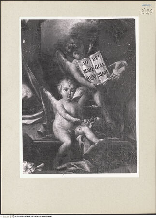 Vorderseite von Pedicini, Luciano [https://www.deutsche-digitale-bibliothek.de/content/lizenzen/rv-ez/] AltarMaria überreicht dem heiligen Dominikus einen Rosenkranz - Detail, bh238835_recto. Foto: Pedicini, Luciano.