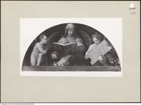 Vorderseite von Sopr. BAS NA [https://www.deutsche-digitale-bibliothek.de/content/lizenzen/rv-ez/] Deckendekoration und WanddekorationPropheten; SybillenSibyl - Gesamtansicht, bh240571_recto. Foto.