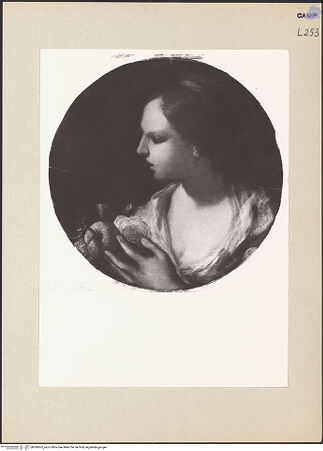 Vorderseite von Sopr. BAS NA [https://www.deutsche-digitale-bibliothek.de/content/lizenzen/rv-ez/] Jungfrau mit Rosen (Heilige?) - Gesamtansicht, bh240602_recto. Foto.