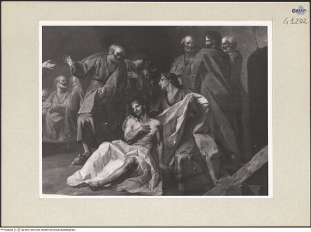 Vorderseite von Sopr. BAS NA [https://www.deutsche-digitale-bibliothek.de/content/lizenzen/rv-ez/] Die Auferweckung des Lazarus - Detail: Lazarus, bh240614_recto. Foto.