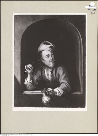 Vorderseite von Sopr. BAS NA [https://www.deutsche-digitale-bibliothek.de/content/lizenzen/rv-ez/] Trinkender und rauchender Mann - Gesamtansicht, bh240641_recto. Foto.