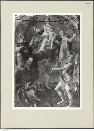 Vorderseite von Getty Research Institute [https://www.deutsche-digitale-bibliothek.de/content/lizenzen/rv-ez/] Rosenkranzmadonna und Sacra Conversazione - Gesamtansicht frontal, bh243079_recto. Foto: Hutzel, Max.