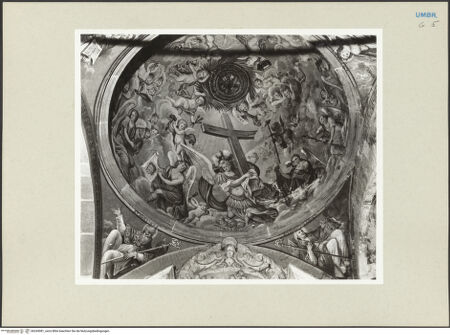 Vorderseite von Getty Research Institute [https://www.deutsche-digitale-bibliothek.de/content/lizenzen/rv-ez/] Der Erzengel Michael und eine Engelsschar mit den Arma Christi - Annähernde Gesamtansicht, bh243081_recto. Foto: Hutzel, Max.