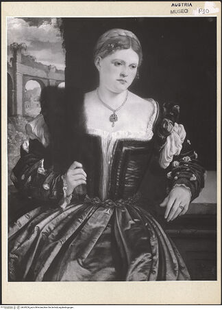 Vorderseite von Kunsthistorisches Museum [https://rightsstatements.org/page/CNE/1.0/] Bildnis einer jungen Dame - , bh243226_recto. Foto.