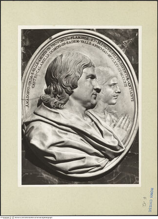 Vorderseite von Bibliotheca Hertziana [https://www.deutsche-digitale-bibliothek.de/content/lizenzen/rv-fz/] KapellenaussstattungMedaillon mit Büsten des Amadorus und Mengus Spada - , bh243513_recto. Foto: Rigamonti.