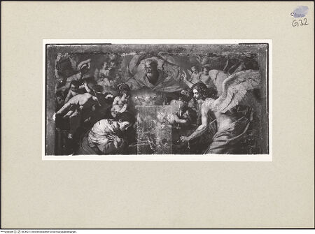 Vorderseite von Sopr. BAS NA [https://www.deutsche-digitale-bibliothek.de/content/lizenzen/rv-ez/] Kassettendecke mit Szenen aus dem Neuen TestamentVerkündigung - Detail (Restaurierung), bh244231_recto. Foto.