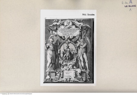 Vorderseite von  [http://creativecommons.org/publicdomain/mark/1.0/] Titelblatt zu "Ex libris XXIII. commentariorum in vetera imperatorum Romanorum numismat Aenea Vici liber primus. (Aldus MDLX/MDLXII)) - , bh244310. Foto.