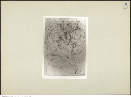 Vorderseite von Städelsches Kunstinstitut und Städtische Galerie [https://www.deutsche-digitale-bibliothek.de/content/lizenzen/rv-ez/] Zwei sitzende Männerakte - , bh245280_recto. Foto.